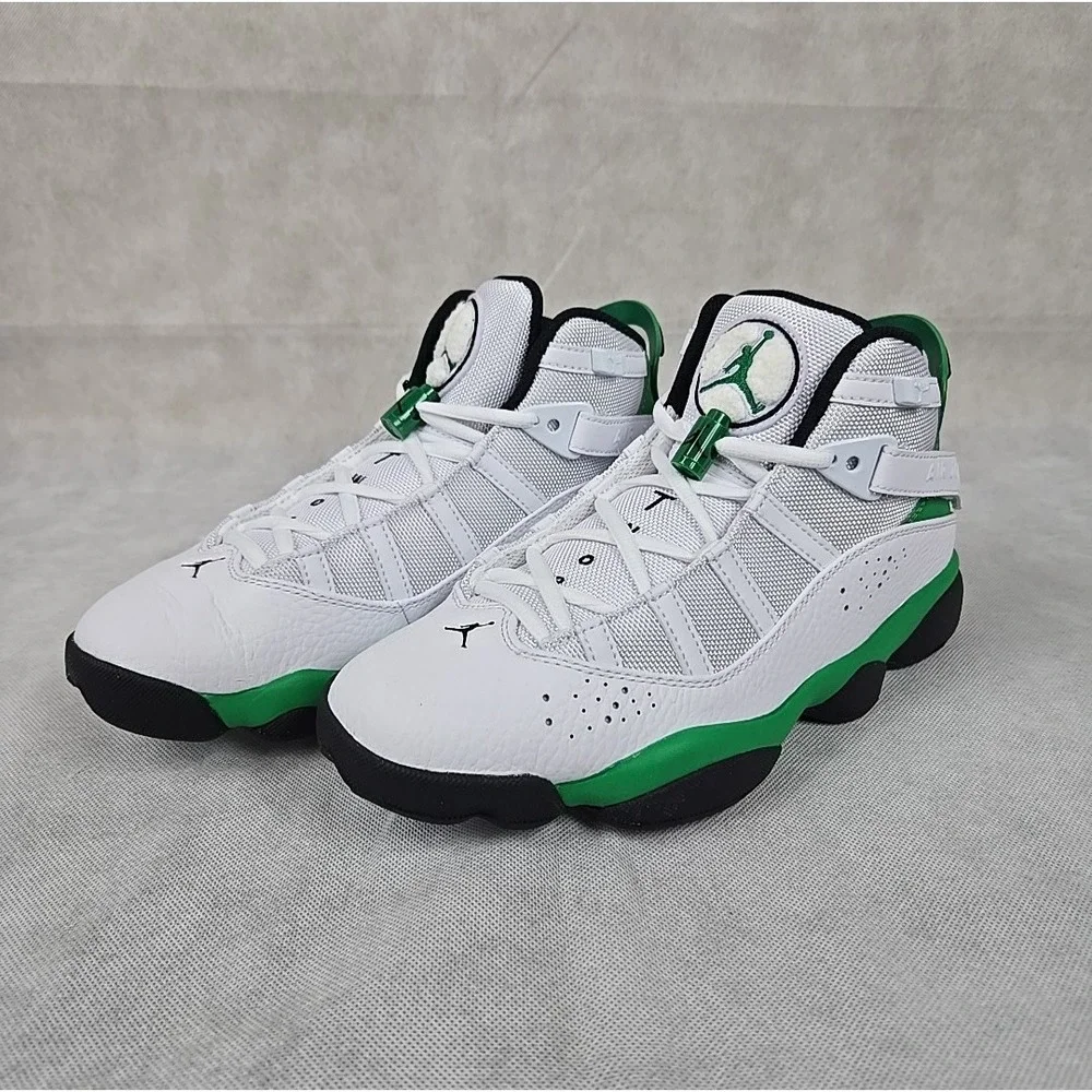 Nike Mens Size 7 Air Jordan 6 Rings Shoes Lucky‎ Green Sneakers 322992-131 NEW